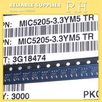 

100PCS/lot MIC5205-3.3YM5 MIC5205-3.3BM5 KB33 SOT23-5 LDO regulator