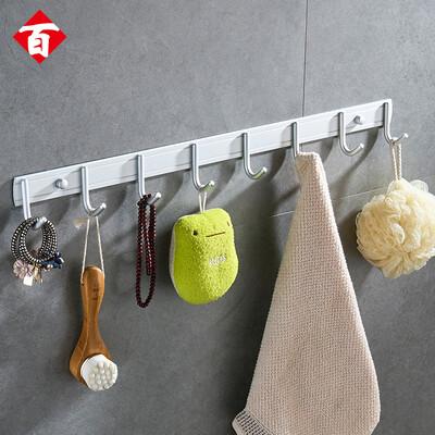 

Hundred words free punching space aluminum hook coat hook bathroom bathroom wall hook 8 hook