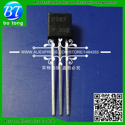 

Free shipping KSD227 2SD227 D227 NPN Transistor TO-92 300mA 25V 03A Triode Transistor Low Power Transistor 1000 pcsbag