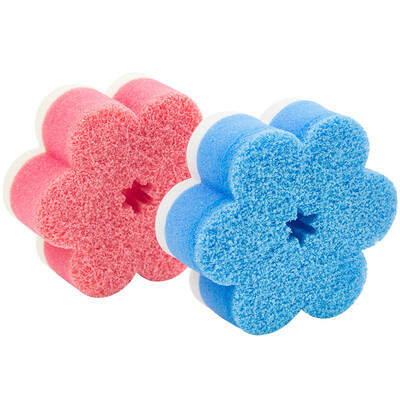 

Beautiful&elegant hand sticky acrylic flower style scouring pad 2 pieces loaded HC062092