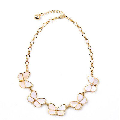

Aiyaya 5 Pink Buterfly High Qulity Crystal Elegant Delicate Chain Necklaces Womens Accessory