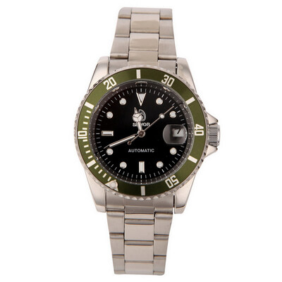 

Мужская классика Steampunk Diver Style Sport Механическая мужская нержавеющая сталь Watch Green