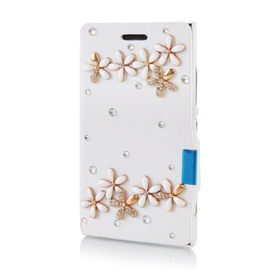 

MOONCASE Luxury Flower Crystal Leather Side Flip Wallet Pouch ЧЕХОЛ ДЛЯ Nokia Lumia 925