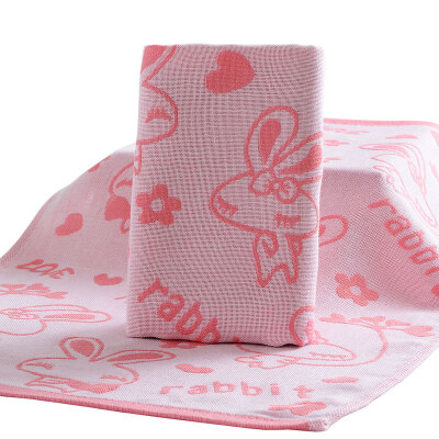 

Chinese knot towel home textile bamboo fiber double gauze cartoon children towel rose red 40g strip 3050cm