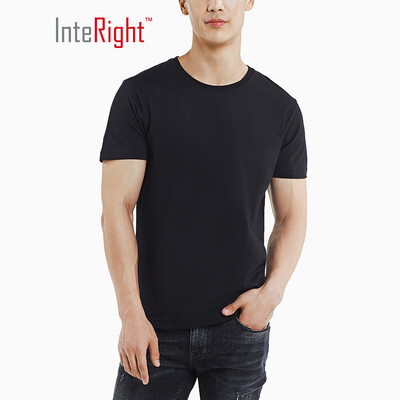

INTERIGHT short-sleeved T-shirt mens summer new round neck wild basic cotton T-shirt white