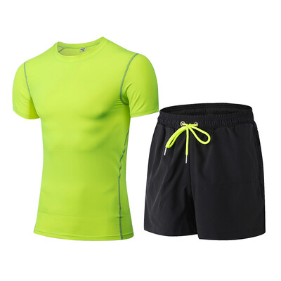 

Quick Dry Sportswear Costume Gym Tshirt Shorts For Men Sport Suit Running