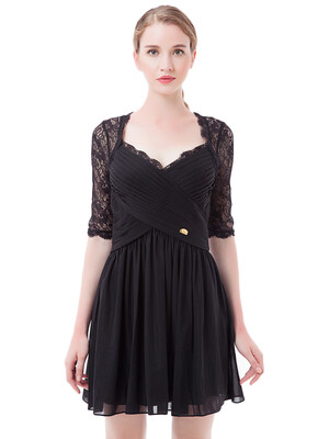 

Sexy Deep V Collar Lace Women Fashion Mini Dress