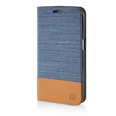 

MOONCASE Canvas Leather Side Flip Stand Shell ЧЕХОЛ ДЛЯ Samsung Galaxy Prevail LTE / Galaxy Core Prime G360 Light Blue