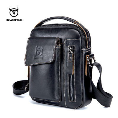 

BULLCAPTAIN Genuine Leather Men Messenger Bag Casual Crossbody Bag Business Mens Handbag Bags for gift brand shoulder bag