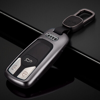 

Di Galen 18 Audi car key bag new A4L Q5L Q7 A5 S5 TT key cover protective shell modified mens female sky gray leather key ring