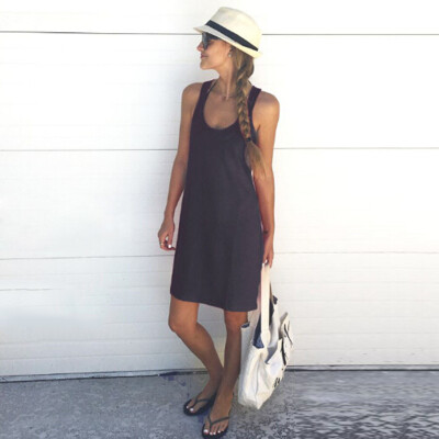 

Womens Knee-Length Tank Top Dress