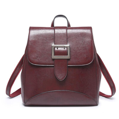 

Luxury brand women bag School Bags PU Oil wax leather Belt Fashion Famous designers backpack girls travel backpacks laptop bag