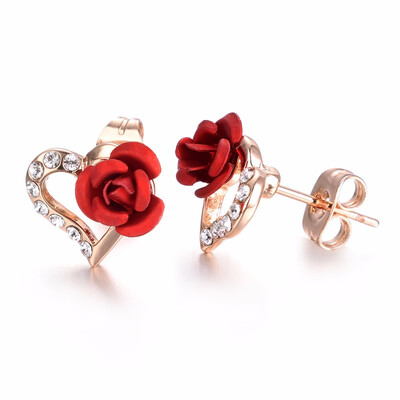 

Yoursfs Filigree Earrings For Women Rose Flower Cage Shaped Leverback Earrings Bride Fashion Jewellery