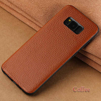 

Genuine Leather Phone Case For Samsung S8 Case Litchi Texture Back Cover For Note 8 S7 edge Case