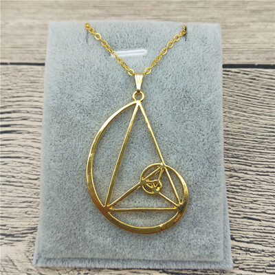 

New Spiral with Triangle Necklace Fibonacci Pendant Ratio Psychology Necklace Science Biology Jewelry For Women