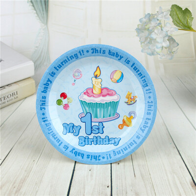 

FANLUS 7inch colorful dots wave point disposable paper plates party tray Valentine Birthday Wedding Tableware cake barbecue