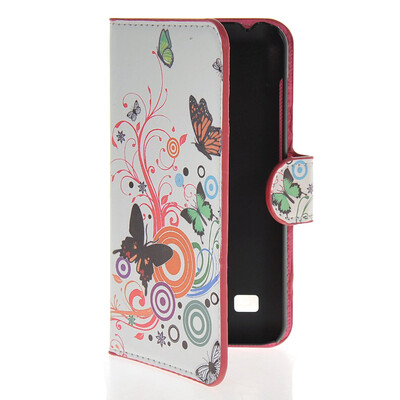 

MOONCASE Butterfly style Leather Side Flip Wallet Card Slot Stand Pouch чехол для Huawei Ascend Y550