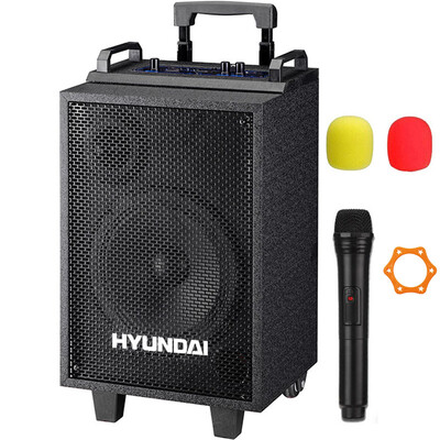 

Hyundai (HYUNDAI) VQ-08 8-дюймовый рычаг аудио квадратный танцевальный звук открытый портативный усилитель карт с беспроводным микрофоном черный