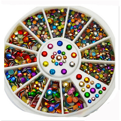 

Nail Metal Rivet Beads 3D Colorful Nail Resin Studs Stones Rhinestones Crystals Glitter Steam Punk Nails Art Decoration Jewelry