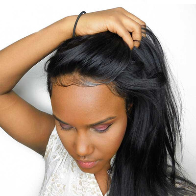 

CARA Pre Plucked 360 Lace Frontal Closure With Baby Hair Straight Brazilian Virgin Hair Lace Frontal Natural Black