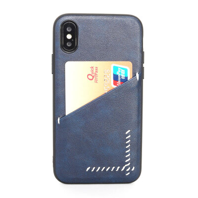 

Iphone X Fashion Simple stripe Card Business Leather Phone Cases iPhone78plus