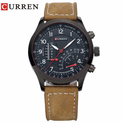 

CURREN 8152 Mens Quartz Watches Top Brand Luxury Men Wristwatches Men Military Leather Relogio Masculino Sports Watch