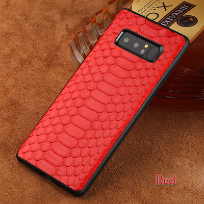 

Genuine Leather Phone Case For Samsung Note 8 Case Natural Python Skin For Galaxy S7 S8 Back Cover