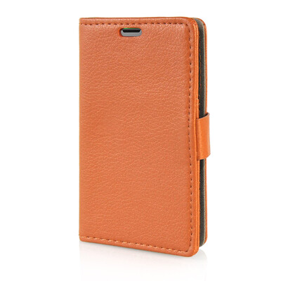 

MOONCASE Litch Skin Leather Side Flip Wallet Card Slot Pouch Stand Shell Back ЧЕХОЛ ДЛЯ Microsoft Lumia 435 Brown