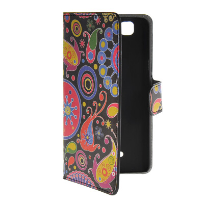 

MOONCASE Flower style Leather Side Flip Wallet Card Slot Stand Pouch Case Cover for Wiko Rainbow / 4G