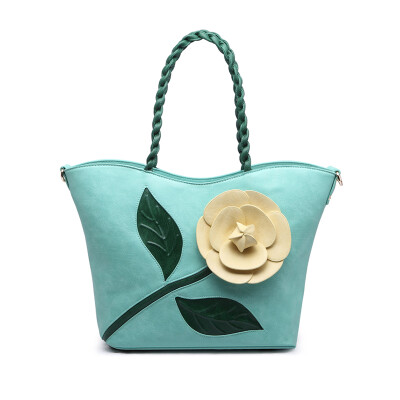 

Brand vintage women luxury handbags rose large flowers woven bag bride pretty shoulder bag lady tote bags large messenger bag