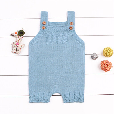 

Baby clothes spring&autumn models solid color casual knitted suspenders jumpsuit