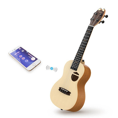

Populele Q1 Acoustic Electric Smart Guitar Portable 23 Inch Ukulele 4 String Guitar Accessories for Beginners APP Rechargeable