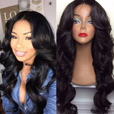 

Womens Fashion Long Middle Part Shaggy Big Wavy Synthetic Wig Human Hair Wig Full Wig