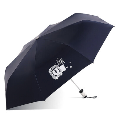 

Paradise umbrella parasol UV protection black plastic sun umbrella three fold one button open automatic umbrella
