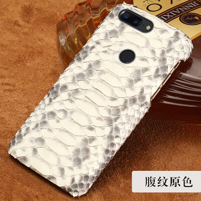 

Genuine Leather Phone Case For Oneplus 5 5T Case Natural Python Skin For Oneplus 2 3 3T Back Cover