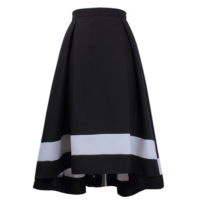 

BACHASH Irregular Skirt Female Zipper Ruched Patchwork High Waist Asymmetrical Midi Skirts 2018 Spring Fashion Clothing