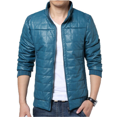 

Zogaa New Winter Men's Cotton-padded Jacket Thick Leather Splice