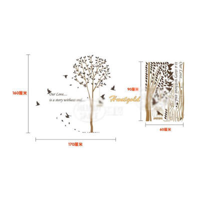 

Новые Съемные английских слов Tree Птицы стикер стены Гостиная Декор Наклейка Искусство