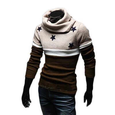 

Zogaa New Men's Sweater High Collar Embroidery