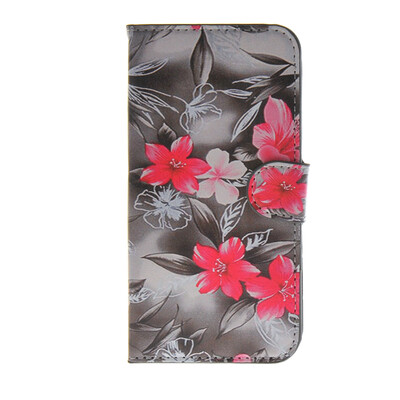 

MOONCASE Flower style Leather Side Flip Wallet Card Slot Stand Pouch ЧЕХОЛ ДЛЯ Samsung Galaxy S6 Edge