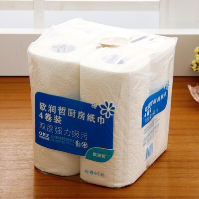 

Jingdong Supermarket Ou Runzhe Teflush Paper 65 Home Bathroom Multi-purpose Reel Tissue Kitchen Oil-absorbing Roll Paper 4-pack