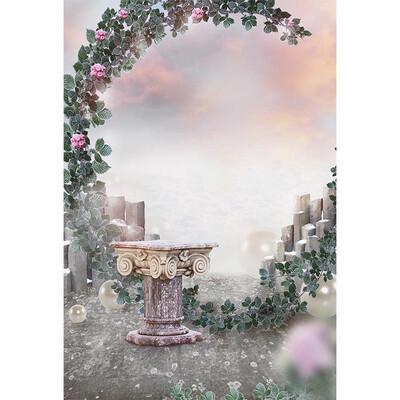 

Green Wreath the Sky Photo Backdrop 57FT Vinyl Fabric Cloth Digital Printing Photo Background S-3209