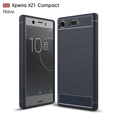 

Goowiiz Phone Case For Sony Xperia XZ1XZ1 Compact Fashion Slim Carbon Fiber TPU Soft Silicone Prevent falling
