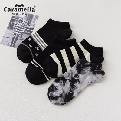 

Caramella socks mens boat socks casual sports cotton socks comfortable breathable shallow mouth socks 53454 maple leaf code