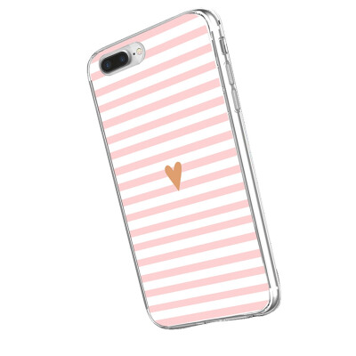 

Simple heart-shaped&striped pattern ultra slim soft pink blue white case cover for Iphone 5SSE6S6 Plus77 Plus88 PlusX