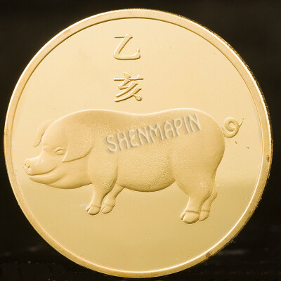 

Chinese zodiac commemorative coins collect feng shui coins lucky gold animal new year coins