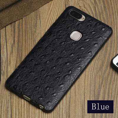 

Genuine Leather Phone Case For Vivo X20 Plus Ostrich texture Back Cover For X9 X9s Plus Cases