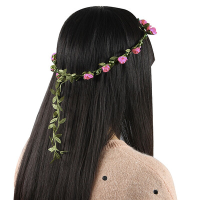 

Garland Boho Style Mix Color Floral Flower Wedding HeadBand Girls PEACH