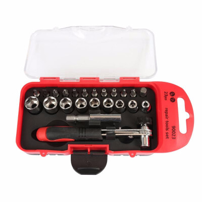 

23pcs Multi-functional Ratchet Screwdriver Socket Bits Emergency Repair Tool