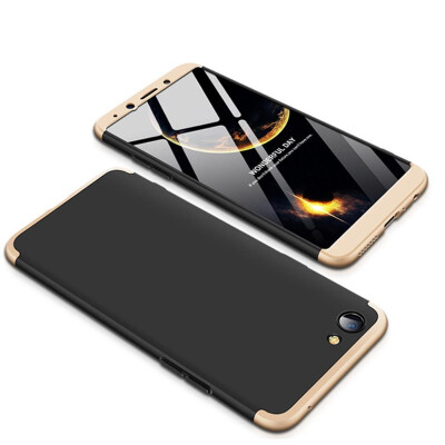 

MOONCASE Three-parts structure design Full Protection Hard Plastic Combination Case for Oppo Realme 1 Black Gold